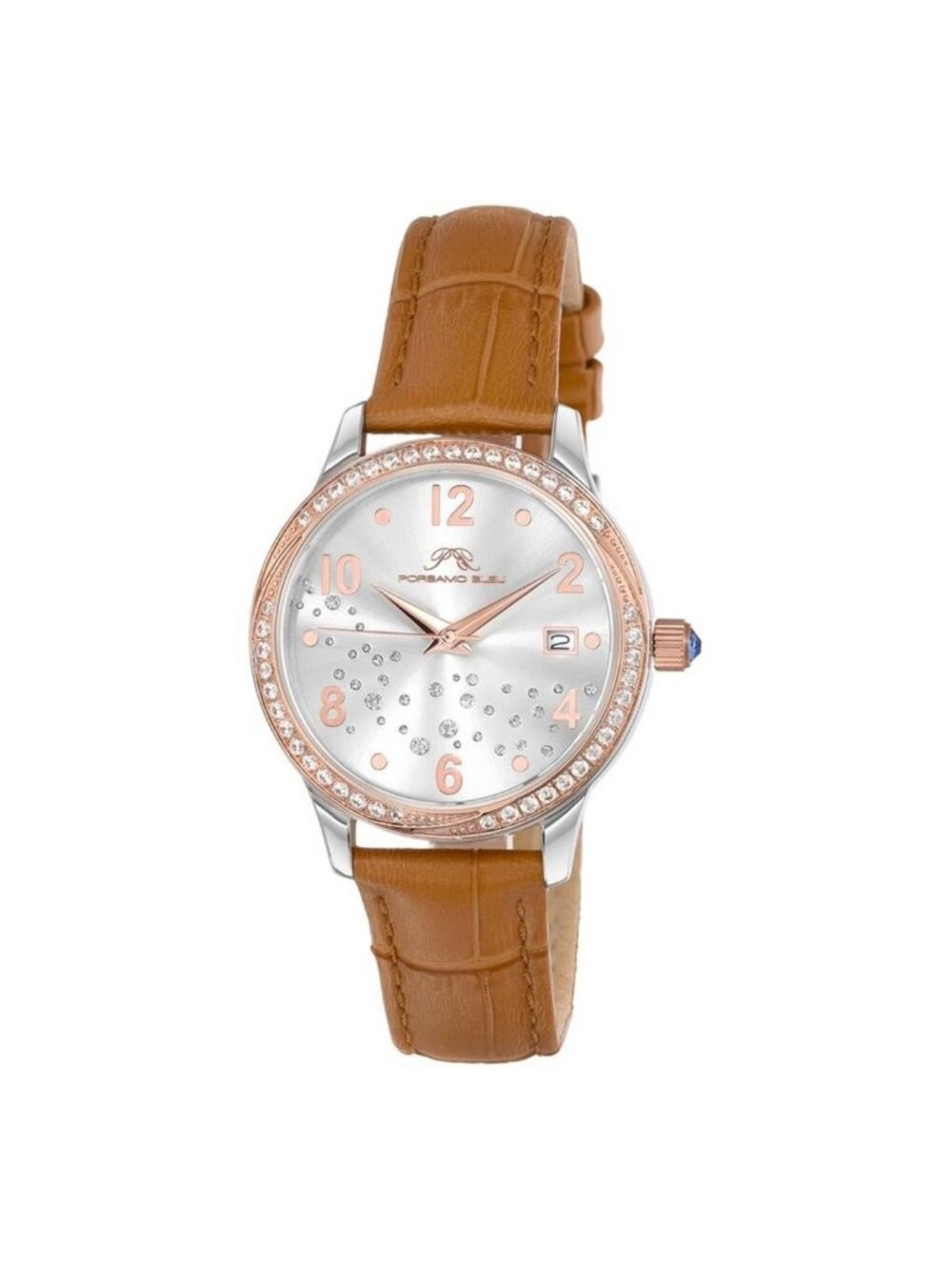 NWT Porsamo Bleu Ruby Quartz Silver Dial Ladies Watch